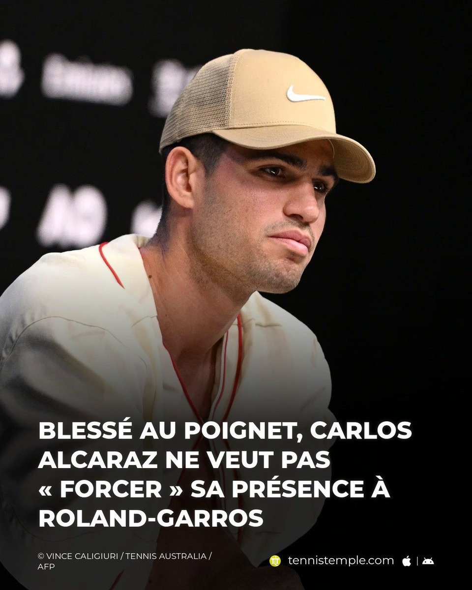 tennistemple's tweet image. Conscient des risques concernant sa blessure au poignet droit, Carlos Alcaraz envisage de ne pas précipiter son retour, quitte à manquer le Grand Chelem parisien. #Alcaraz #GrandSlam #RolandGarros

🎾 w.tennistemple.com/b4jh6