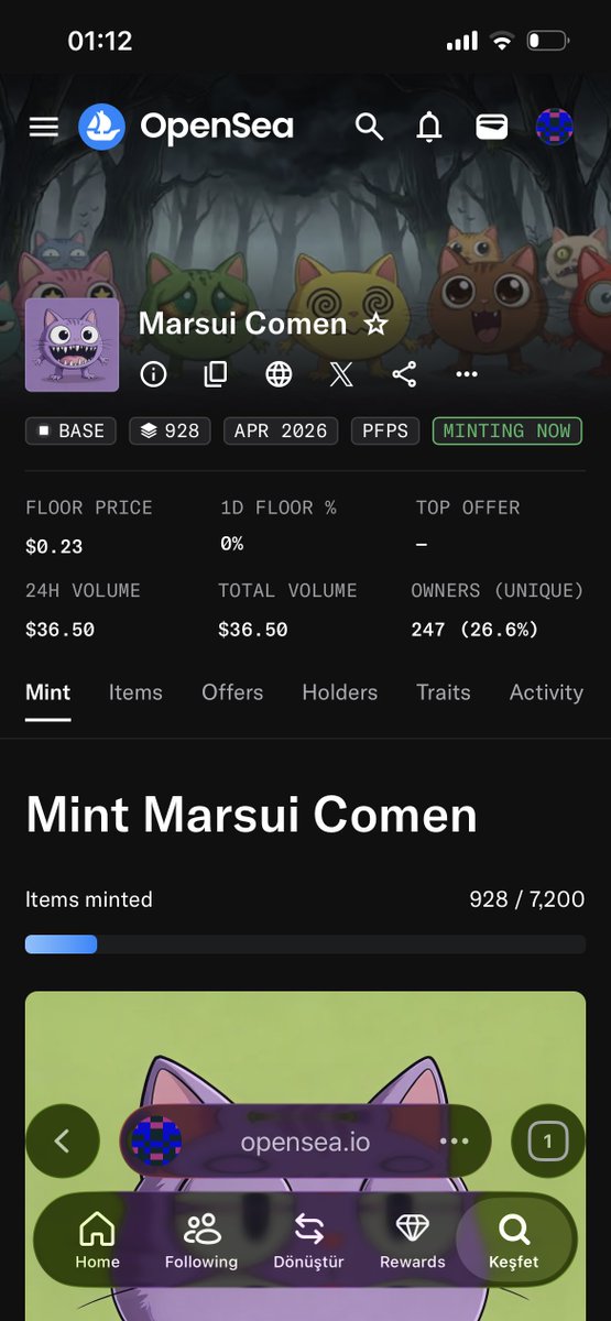 RELONPLANET's tweet image. Free mint
Opensea : opensea.io/collection/mar…

#free #freemint #nft #opensea