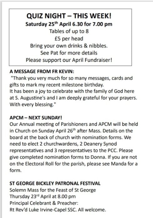 StAugustines77's tweet photo. News at St augustines Church belvedere da175hh https://t.co/unvWHrcBW9