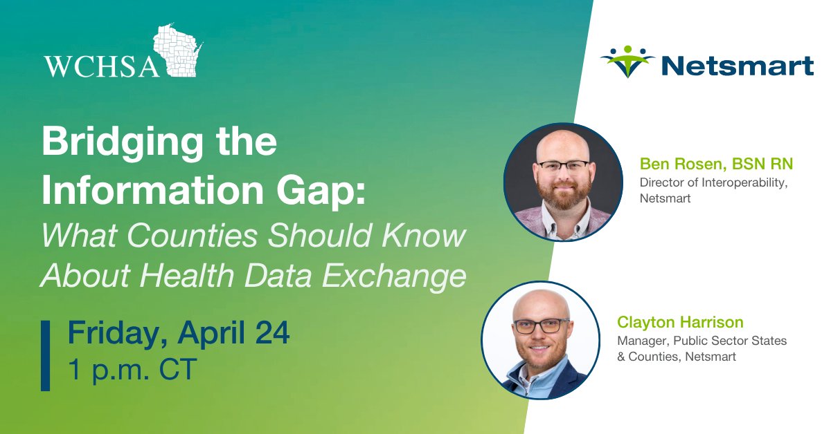 NetsmartTech's tweet image. Gaps in #datasharing still leave providers without the full picture. 

Join Netsmart experts at the @WICountyHS Spring Conference to explore what’s changing in #healthdataexchange and what it means for #behavioralhealth communities.