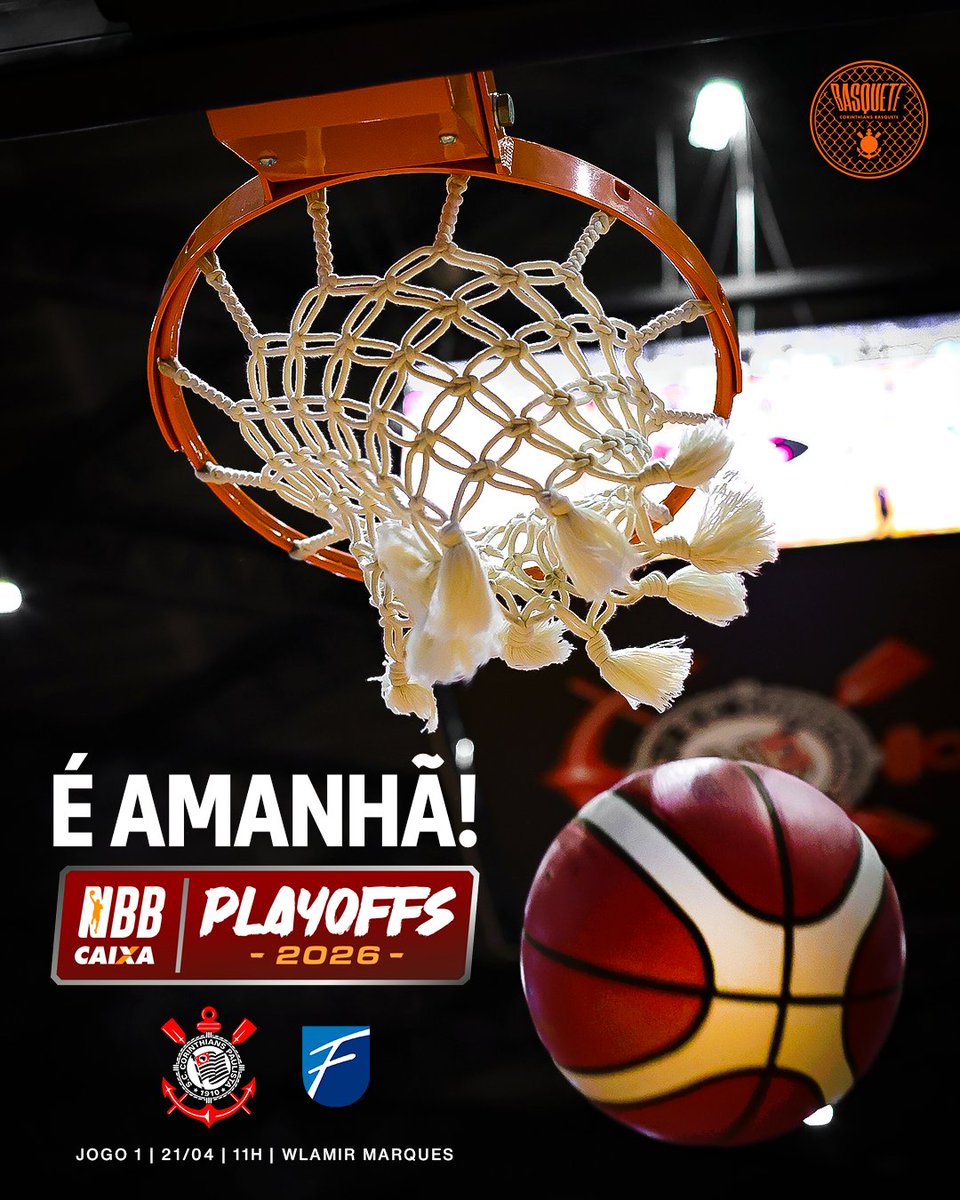 O <a href="/corinthiansbskt/">Corinthians Basquete</a> inicia a sua jornada nos playoffs do NBB Caixa, com homenagens a Oscar Shcmidt! 1️⃣4️⃣🏀

O jogo é em casa e você pode fazer a diferença! ⚔️

🆚 Unifacisa
🏆 NBB Caixa (oitavas de final - jogo 1)
🏟️ Wlamir Marques
⏰ 11h (horário de Brasília)
🎟️ Fiel Torcedor
📺