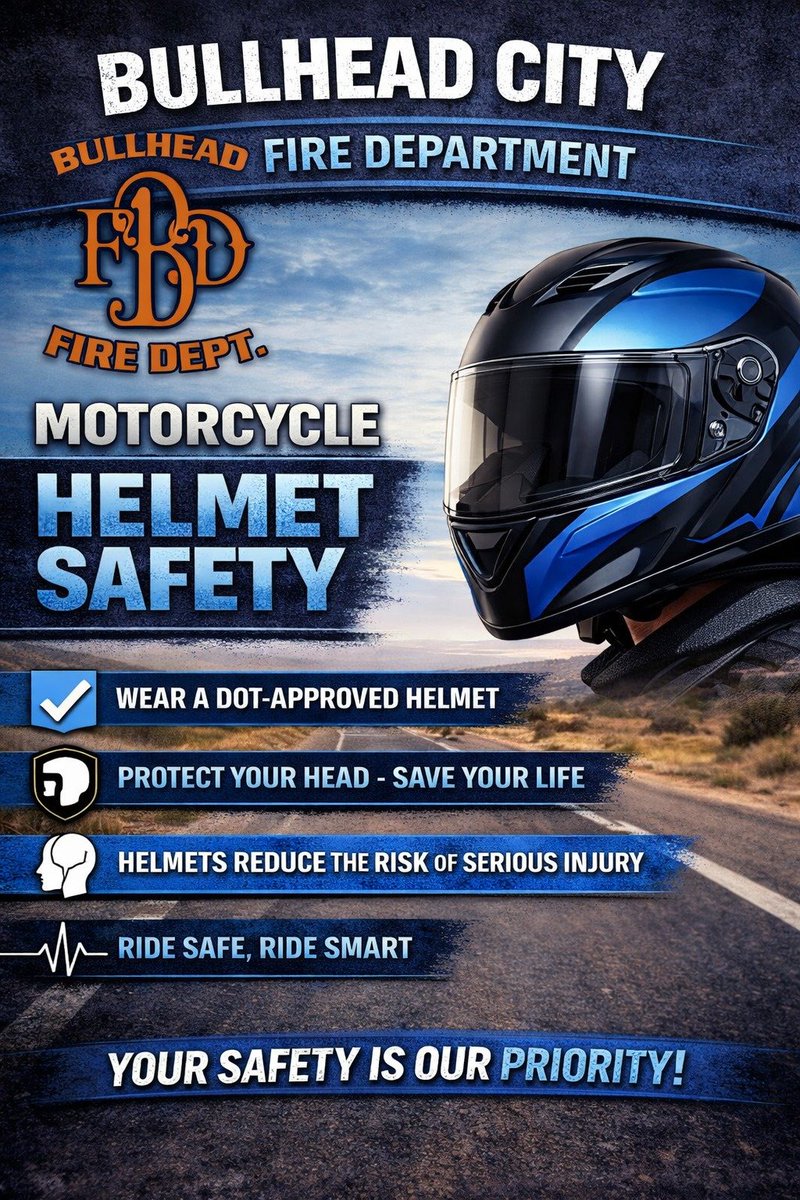 BullheadFire's tweet photo. 📷 Always wear a helmet, no matter how short the ride.
📷 Ensure a proper fit; a loose helmet won’t protect you effectively.
📷 Replace damaged helmets, cracks, or wear can compromise safety.
📷 Adjust straps correctly, make sure it’s snug but comfortable.
#bullheadfire https://t.co/Ks2FOuJgAF