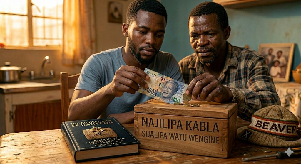 USIKU WA BABERI  NA SIRI ZA UTAJIRI ZINAZONG'AA GIZANI 

​Wakati mji wa Babeli ulipolala, sauti za biashara zilitulia, lakini HEKIMA ya matajiri wake ilibaki iking'aa kama nyota zing'aazo usiku wenye giza totoro.

​Ishi ukielewa kuwa  kanuni za kifedha hazilali.

 Kitabu cha "THE