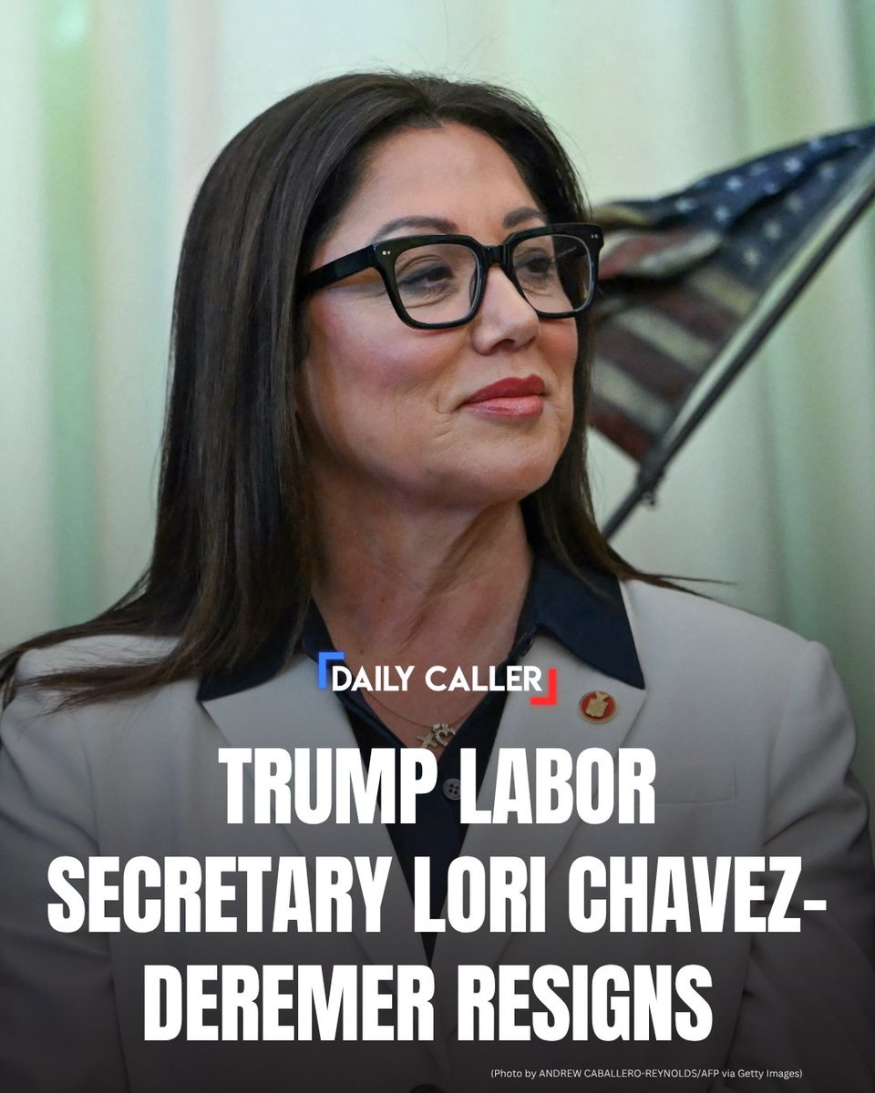 🚨BREAKING: Labor Secretary Lori Chavez-DeRemer is leaving the Trump administration for a private sector job, according to White House communications director Steven Cheung.

Deputy Labor Secretary Keith Sonderling will serve as acting secretary.