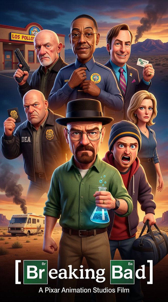 AJMorales73's tweet photo. ¿Algunas vez te has preguntado como podrías crear posters de tus series preferida al estilo Pixar? Copia  el prompt de Nano Banana 2 que comparto en el ALT de la primera imagen y haz magia con la IA de Google.

#nanobanana2 https://t.co/083m2FzsEb