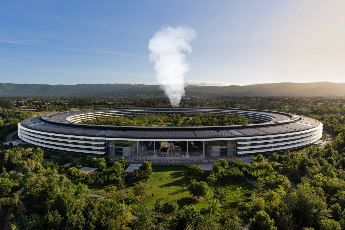 White smoke seen from Apple Park to signify a new CEO