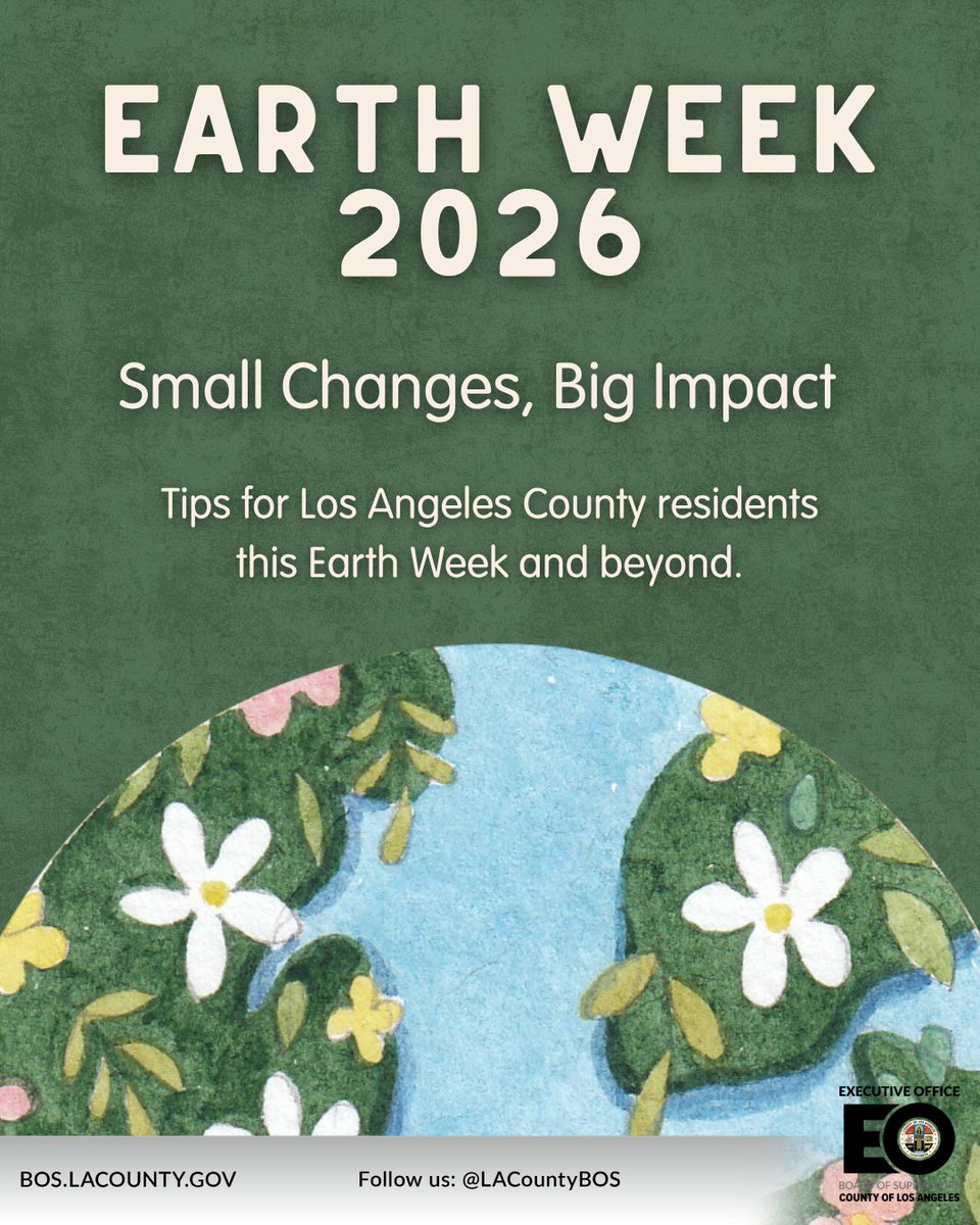 LACountyBOS's tweet image. Living in #LACounty gives us some unique advantages — and challenges — when it comes to sustainability. Water scarcity, car culture, &amp;amp; year-round sun all shape our lived environments.

Swipe ➡️ for tips on how to keep our County cool &amp;amp; green this #EarthWeek and beyond 🌎

🧵