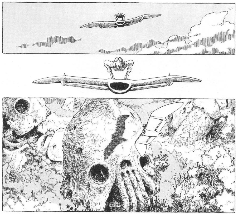 Double_DD12's tweet photo. @BIGKUROURUSHI nausicaa and the valley of the wind. One of the most underrated 80s manga. Even though it’s so influential in Japan. This one is completely made by Miyazaki himself. https://t.co/eMLNcjkTCW