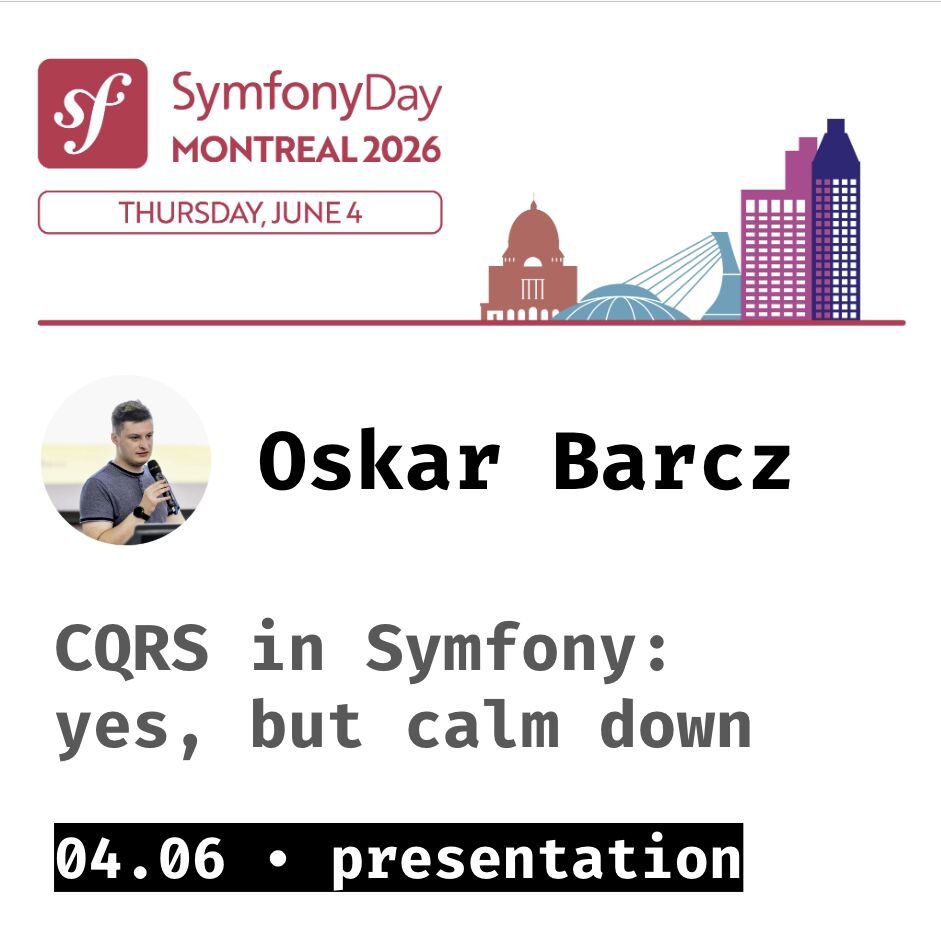 OBarcz's tweet photo. What a great start to the week: I've just been invited to speak at SymfonyDay conference in Montreal 🇨🇦: it will be my first conference across the pond!

#symfony #conference #symfonyday https://t.co/aR7wXHZe0F