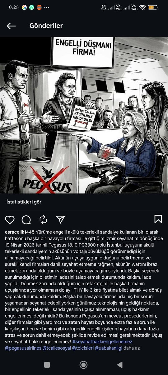 Esracelik1445's tweet photo. Şikayetimdir. Seyahat hakkı engellenemez! #seyahathakkıengellenemez @ucurbenipegasus @tcailesosyal https://t.co/Gs6dRYvJYL