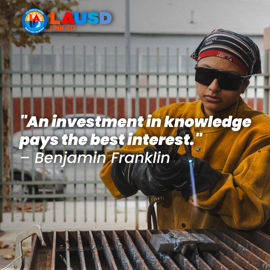 LAUSDAdultEd's tweet image. LAUSD celebrates Adult Education Week! 

Did you know: In California, completing an adult education program and gaining a high school diploma can increase earnings by roughly 41% compared to those without one!

#AdultEducation #AdultEd #learning #ReadyForTheWorld #CareerReady