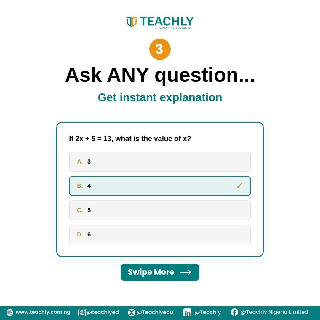 Teachlyedu's tweet image. Imagine having a teacher available anytime you’re stuck… not just one, but 10 AI teachers ready to break things down until it finally makes sense.🤔

No waiting. No “I’ll ask tomorrow.” No confusion piling up.
…

#Teachly #SmartClassroom #StudySmart #EdTechNigeria #WAEC #JAMB