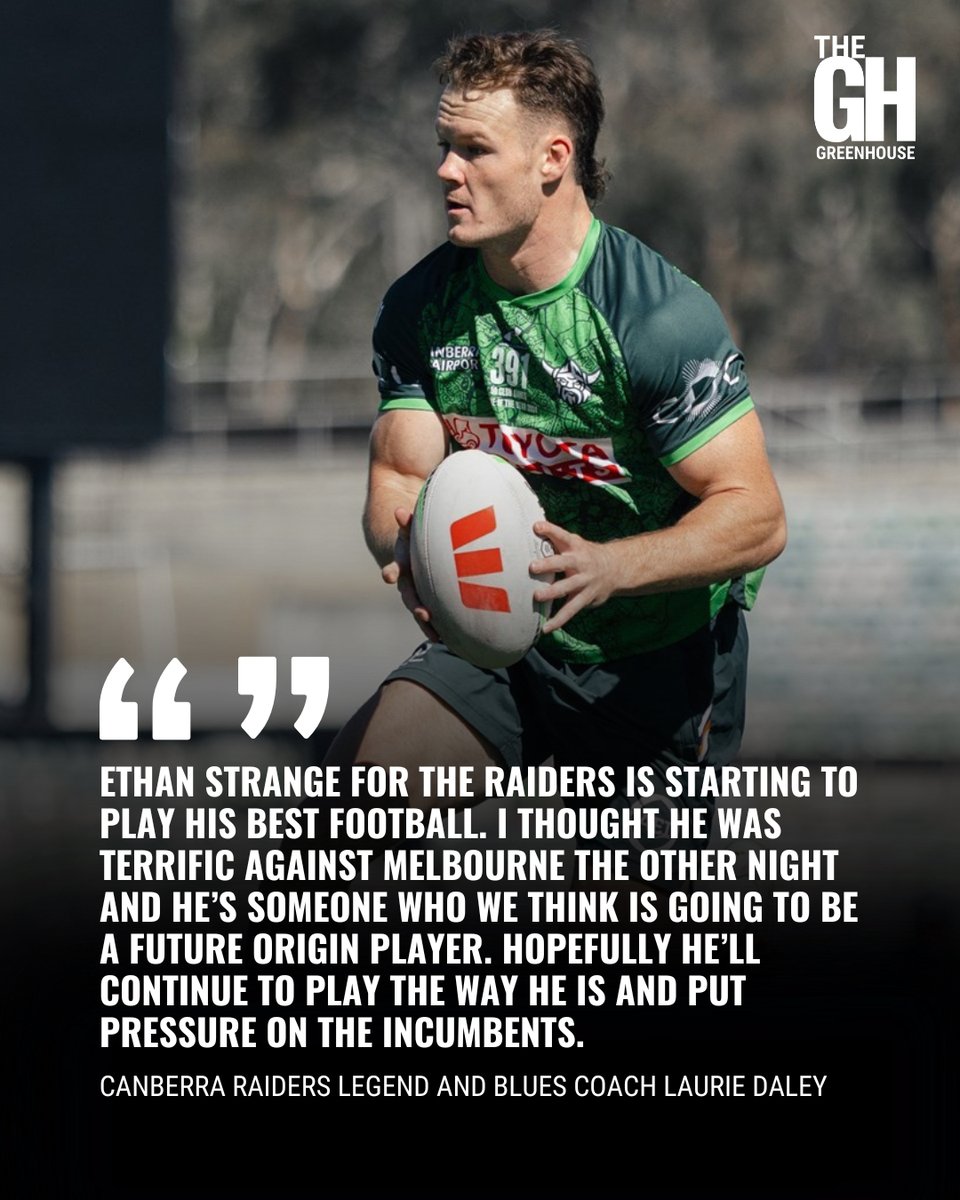 TheGHRaiders's tweet image. NSW Blues coach Laurie Daley says Canberra Raiders five eighth Ethan Strange is a smokey for a 2026 Origin debut. 🏉📰👉 ow.ly/4w7850YMGfB

#Origin #NSW #Blues