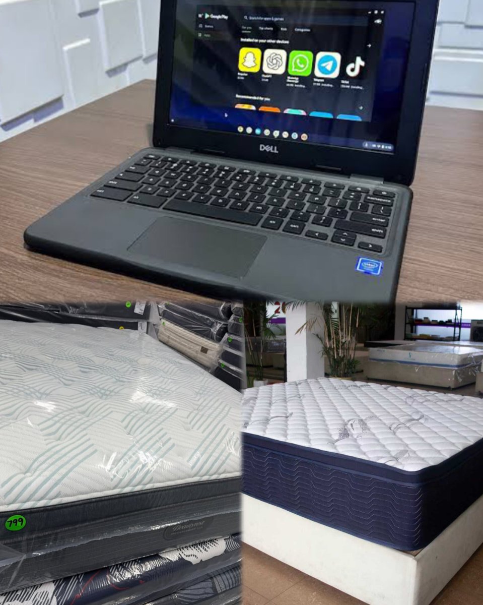 EssienetteM's tweet photo. **Exciting Offer!**  
Guess what? Our partners have generously agreed to present us with **100 Dell Chromebook 3100** laptops — featuring an Intel Celeron processor, 16GB SSD, 4GB RAM, Webcam, and Bluetooth — **FREE** with every king-size mattress purchase!  

Hurry
☎️08038403387 https://t.co/MbBU2JgmQJ