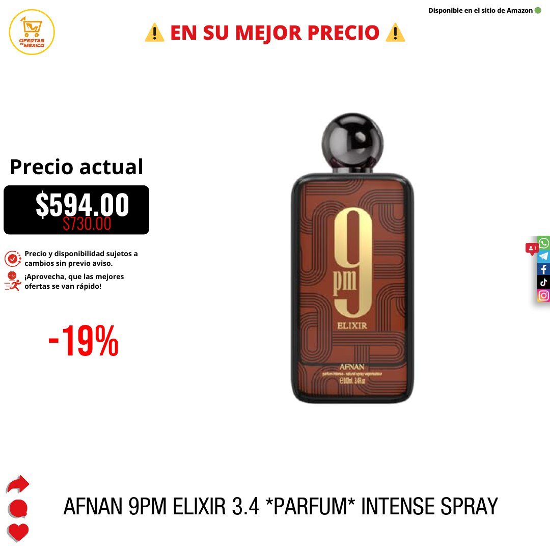 ofertasdemx's tweet image. 🛍️ Amazon: (-19%) Descubre el elixir de Afnan: una fragancia intensa que captura momentos. ¡Hazla tuya y destaca hoy mismo!

👉🏽 Ver: amz.tf/jYlBCjx

✅ Precio Actual: $594.00 ❌ Precio de lista: $730.00
  🔸Marca: Afnan

#minimohistorico #amazon #ofertasdemexico