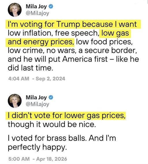 <a href="/Milajoy/">Mila Joy</a> This is why we call you a damn evil cult, because no matter how much Trump destroys our country, you still love and worship him! There is no brains among you, because you willingly threw your brains away for Trump!