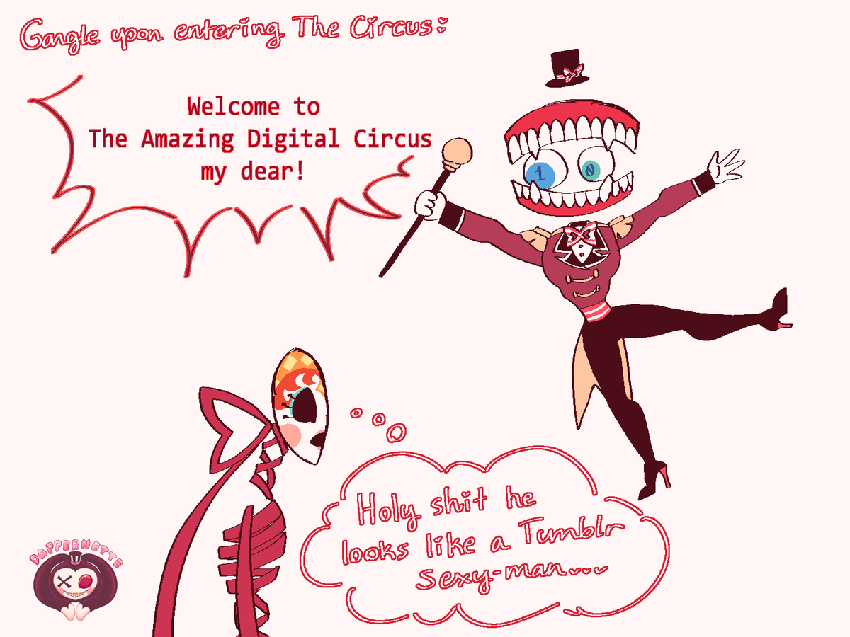 Dappy_Doll's tweet image. Gonna be honest this idea was A LOT funnier in my head.

#TheAmazingDigitalCircus #TADC #Caine #Gangle