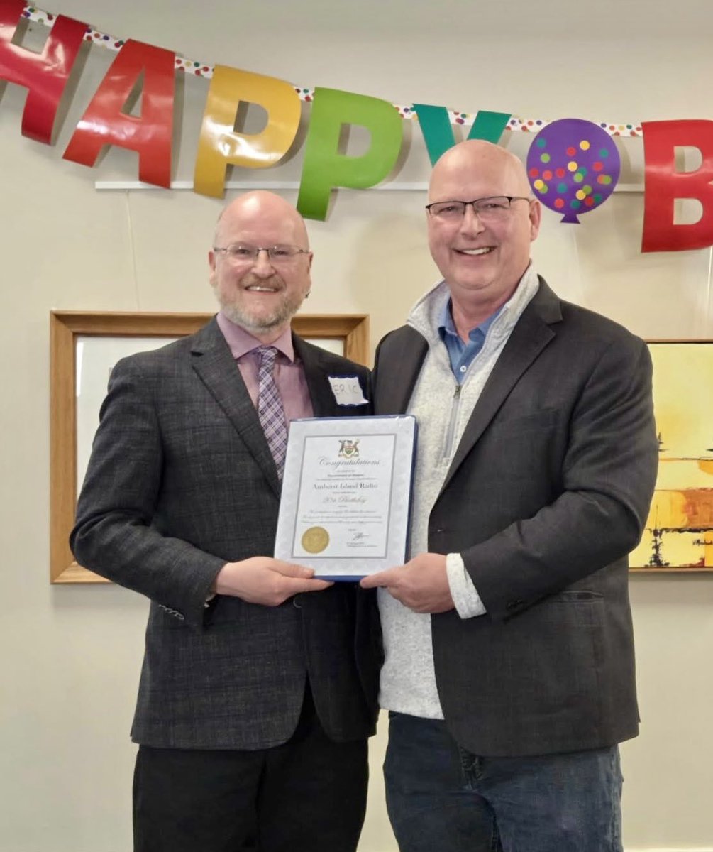 amherstislandfm's tweet image. Thank you to the Government of Ontario and Ric Bresee Hastings-Lennox &amp;amp; Addington for the very kind certificate of congratulations celebrating Amherst Island Radio’s amazing 20 years of growth! ❤️ @ricbresee_mpp 
#Community #20Years #Volunteers #ifb #SupportLocal