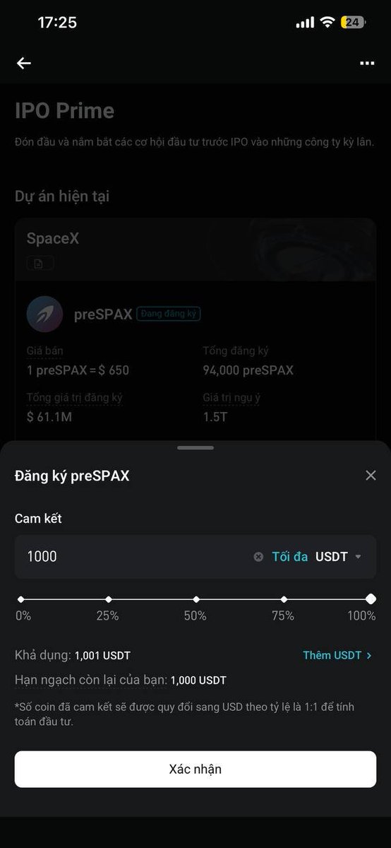 LukeShaw_04's tweet photo. Bỏ 1000$ ra mua $preSPAX trên #Bitget ?!?!?
Thực ra 1000$ chỉ là mực tiền ae cam kết để có phần mua #preSPAX ấy.
T thấy nếu tình hình như này thì chắc mỗi ae đc mua khoảng 300$ nếu cam kết đủ max 1000$ vào. Liệu x2 nổi không ae =))) Thấy giá trên Bitget IPO Prime ngon quáaa 🤣🤣🤣
Còn vài tiếng nữa thôi để ae sở hữu cho mình lấy $preSPAX - token dựa trên hiệu suất của cổ phiếu SPACEX 🤪
Ae thấy thế nào về lần IPO Prime đén từ #Bitget đâyyy?!?!
❌Lưu ý: đây là quan điểm và trải nghiệm cá nhân của t, ko phải lời khuyên đầu tư nha ae !
#Bitget #preSPAX #Shaw