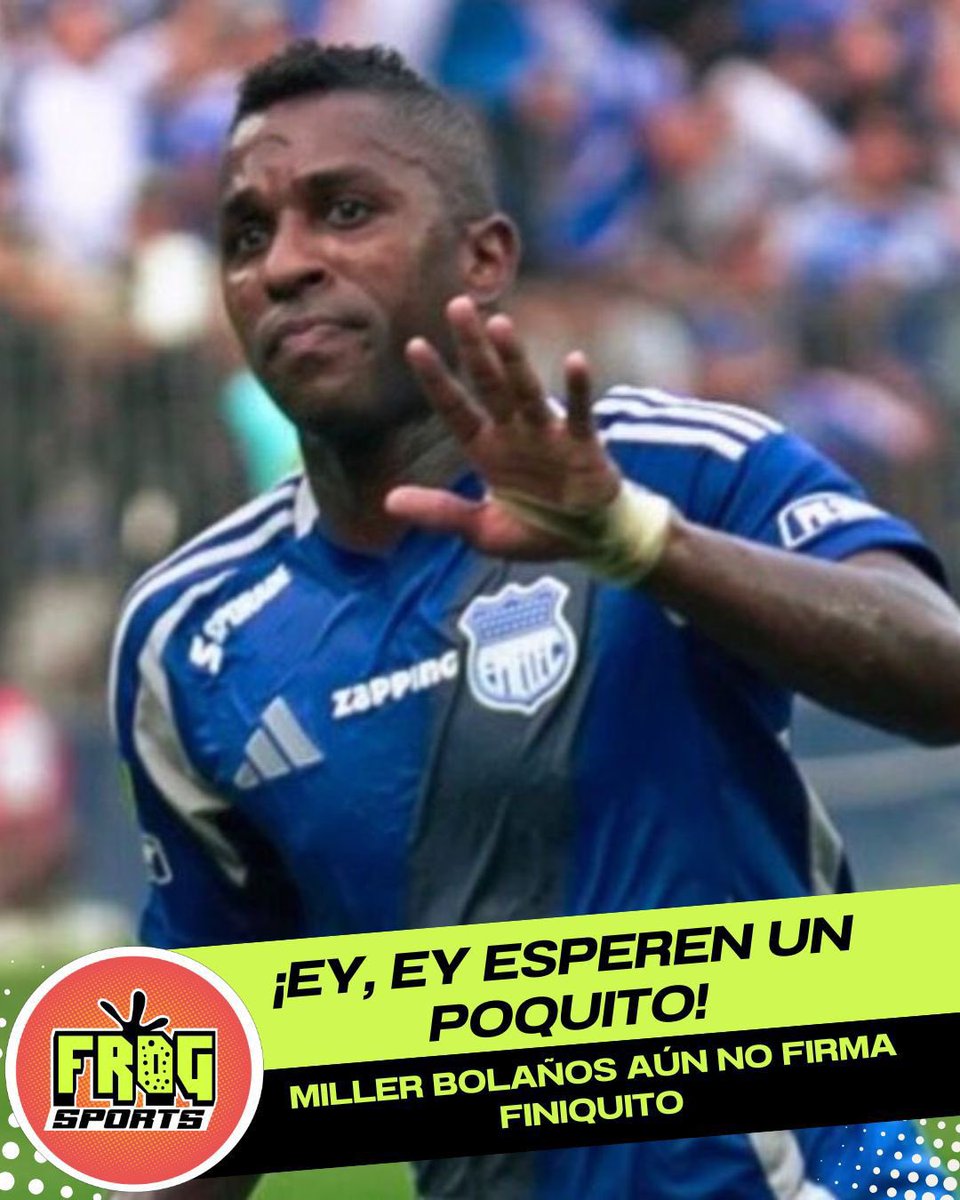 🚨 ¡MILLER SIGUE EN EMELEC! 

⚠️ Atención, el volante ofensivo del #CSEmelec Miller Bolaños aún pertenece a la institución azul. 

🙃 La dirigencia no ha emitido un comunicado oficial y se especula que podría retomar los entrenamientos.

#FrogSports #Bombillo #Fútbol