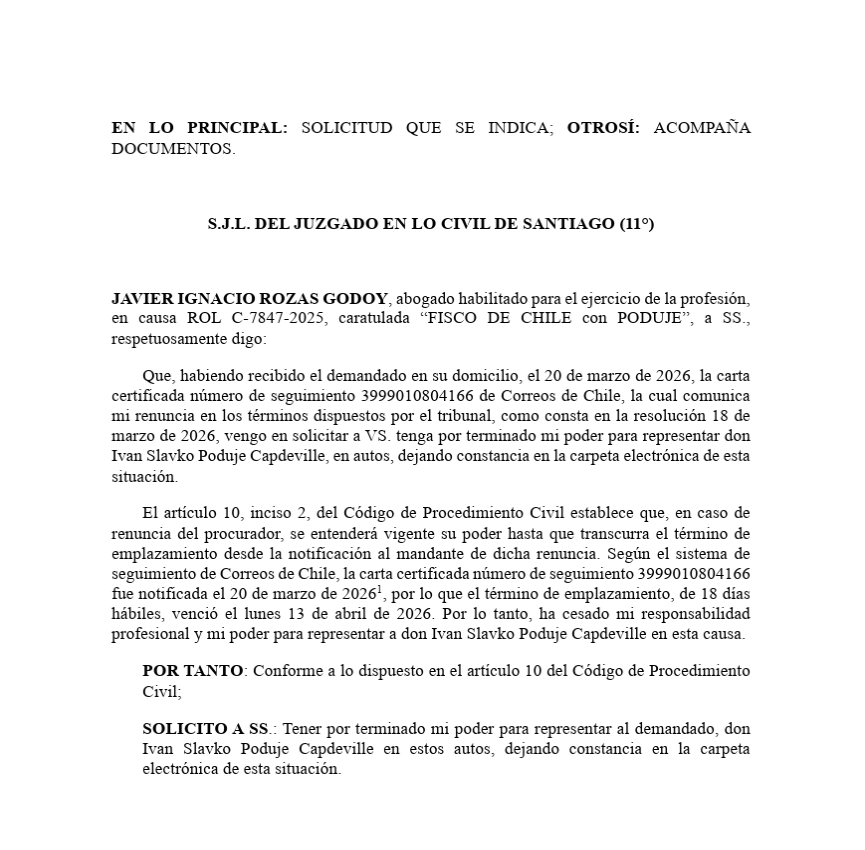 🔴 Es increíble que el Sr. Iván Poduje sea Ministro de Vivienda cuando aún mantiene una demanda por 12 millones realizada por el Estado de Chile. ROL: C-7847-2025

Hace unos días renunció su abogado y está pendiente la dictación de la sentencia.

IMPRESENTABLE!