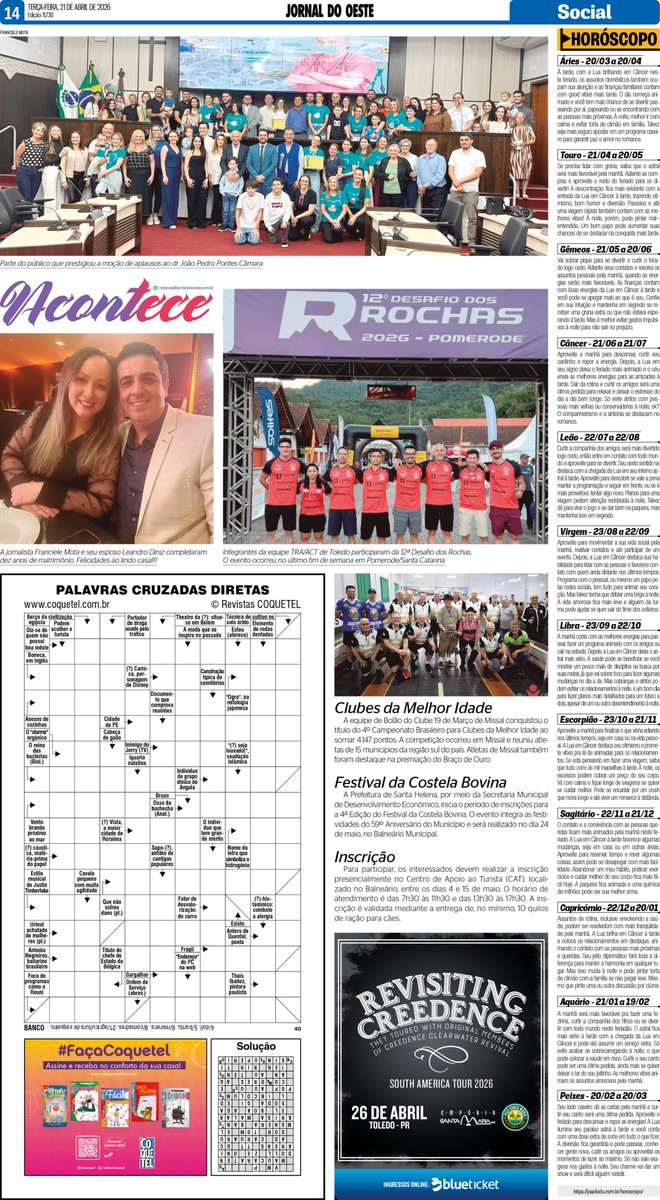 jornaldooeste's tweet image. COLUNA SOCIAL ACONTECE DESTA TERÇA-FEIRA, 21 DE ABRIL

#colunasocial #toledo #acontece