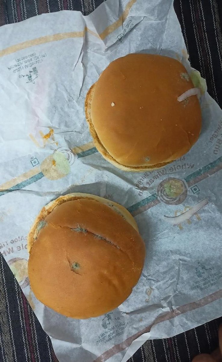 Hitraj11_'s tweet image. Extremely disappointed with @zomato and @mcdonaldsindia. Received moldy burgers and Zomato support is refusing to validate the claim despite clear photos. This is a massive health hazard. Order ID: [8023215797]. #FoodSafety #Zomato
