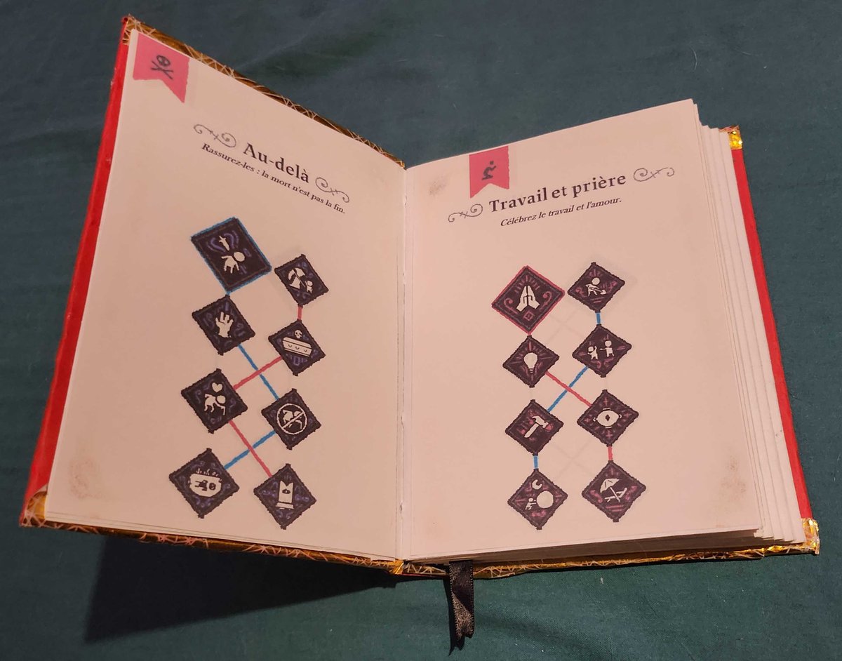 NifftyNiffty's tweet image. Follow up on my COTL cosplay: I made the book!
(It's in French for obvious reasons lmao)

I took screenshots of my own game so you can see what I chose haha

(1/3)
#CultOfTheLamb #COLT #Cosplay