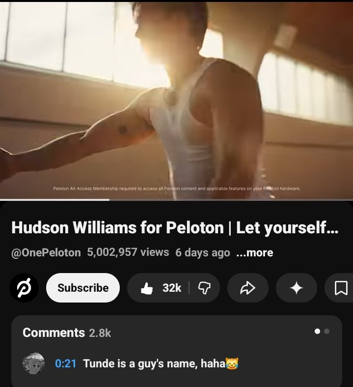 Hudson Williams and Peloton campaign “Let Yourself Go" campaign video has now surpassed 5 Million views on YouTube in 6 days! 

It is now their 4th most viewed/popular video on YouTube 💃 🥳 
📌  youtu.be/uloVJQ122Q8?si…