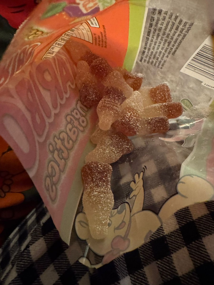 When you buy your daughter a bag of Tangfastics and the majority of them are cola bottles which she HATES...But they happen to be your favourite. #winning
