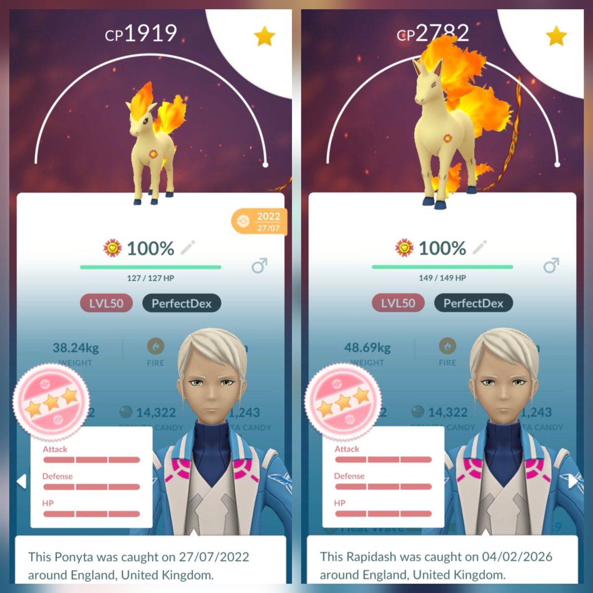 ChrisKG92's tweet image. Maxed 💯 Ponyta family to level 50 for #maxoutmonday 

Best buddies and complete 🐎
#PokemonGo