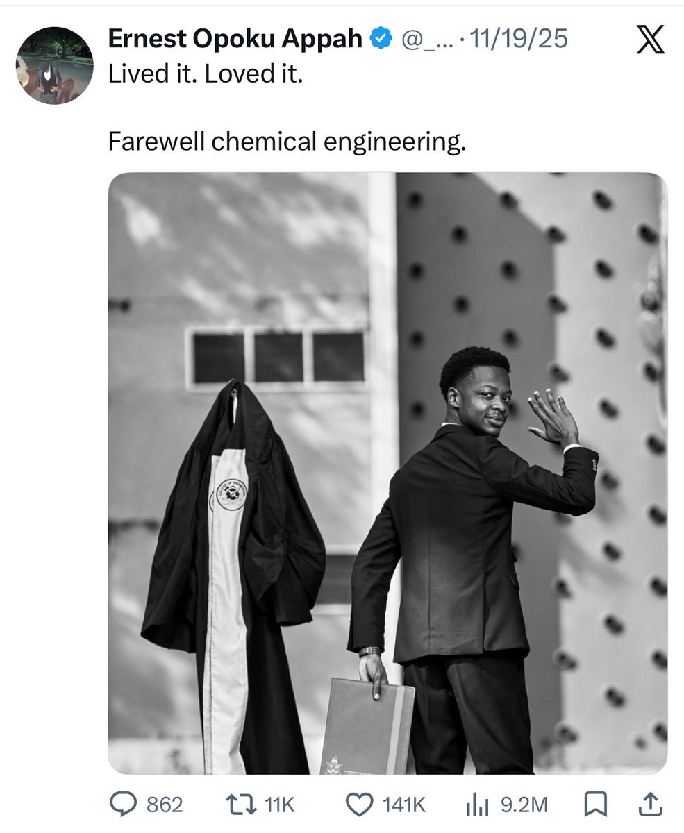 FIRST GHANAIAN MAN TO EVER GET 100,000+ LIKES ON HIS PICTURE ON X.