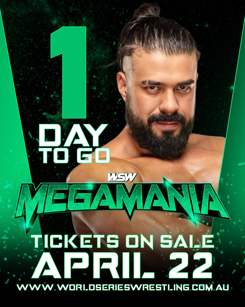 WSWWrestlingAUS's tweet image. LETS GO! Only  1 day until tickets are on sale for our biggest tour yet! 5 Cities , 2 Countries 🇦🇺🇳🇿

worldserieswrestling.com.au/events

#wsw #megamania #australia #newzealand