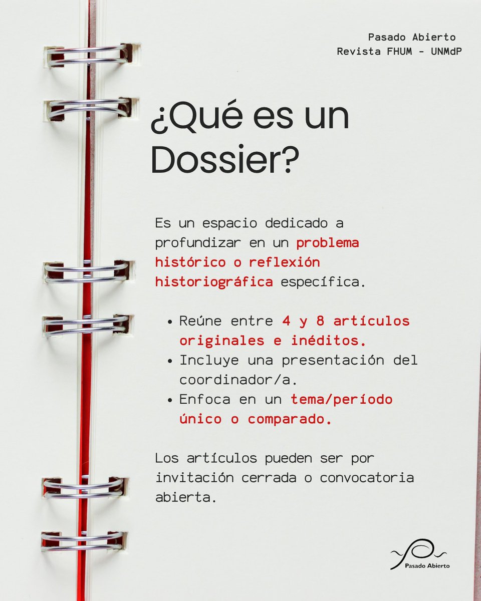 pasado_abierto's tweet photo. 📚 Convocatoria abierta para la coordinación de Dossier

Coordinar un dossier en Pasado Abierto es una oportunidad para reunir artículos originales, inéditos y de alta calidad sobre temas que marquen la discusión historiográfica actual. https://t.co/KjfjRHXlqo