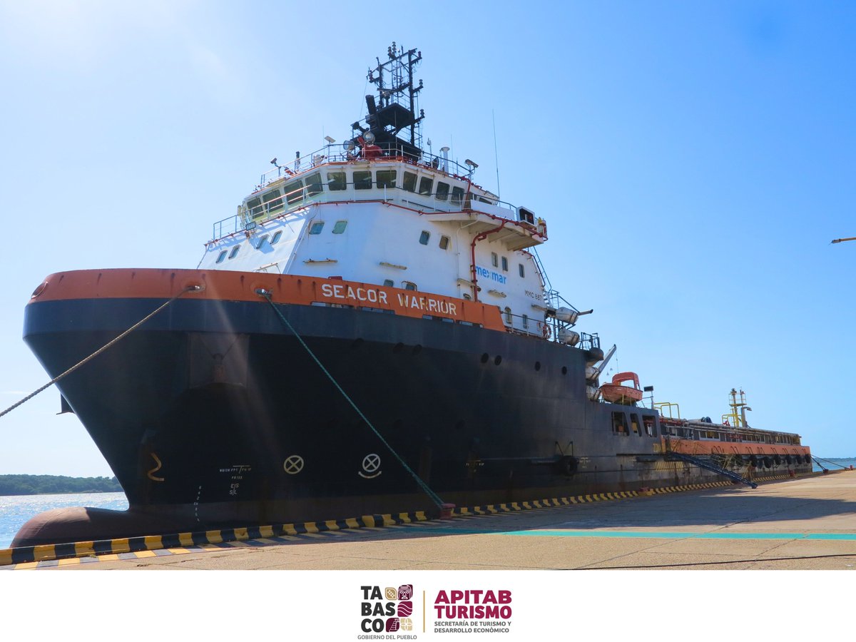 #MovimientoDeFinDeSemana 🚢
El día de ayer arribo la embarcación Seacor Warrior a las instalaciones de la APITAB en Frontera. ⚓