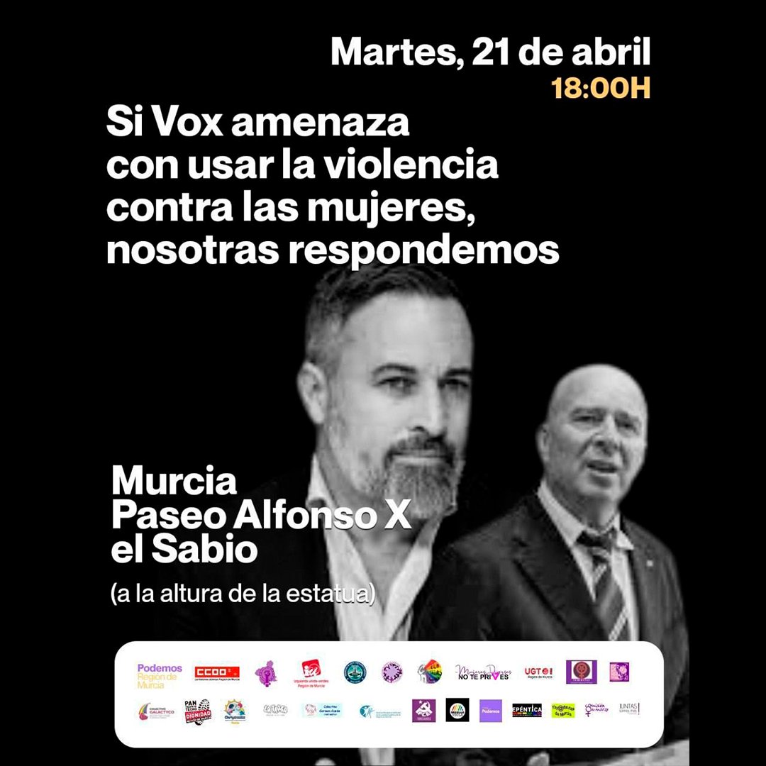 favecip's tweet photo. ✊💜 FAVECIP se suma a la convocatoria en defensa de las mujeres y contra cualquier discurso de odio o violencia 💜✊

Martes, 21 de abril
 🕕 18:00 horas
 📍 Murcia – Paseo Alfonso X el Sabio (a la altura de la estatua)

💜 FAVECIP estará ahí. https://t.co/5uwbnHjLDZ