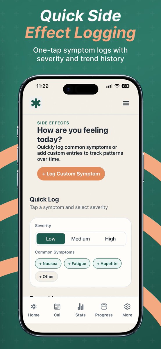 kegan_mills's tweet photo. Quick side effect logging makes it easier to spot patterns over time.

Track symptoms, severity, and changes without the mess.

https://t.co/jwHaE0vJxG https://t.co/jaXNIvp5pY