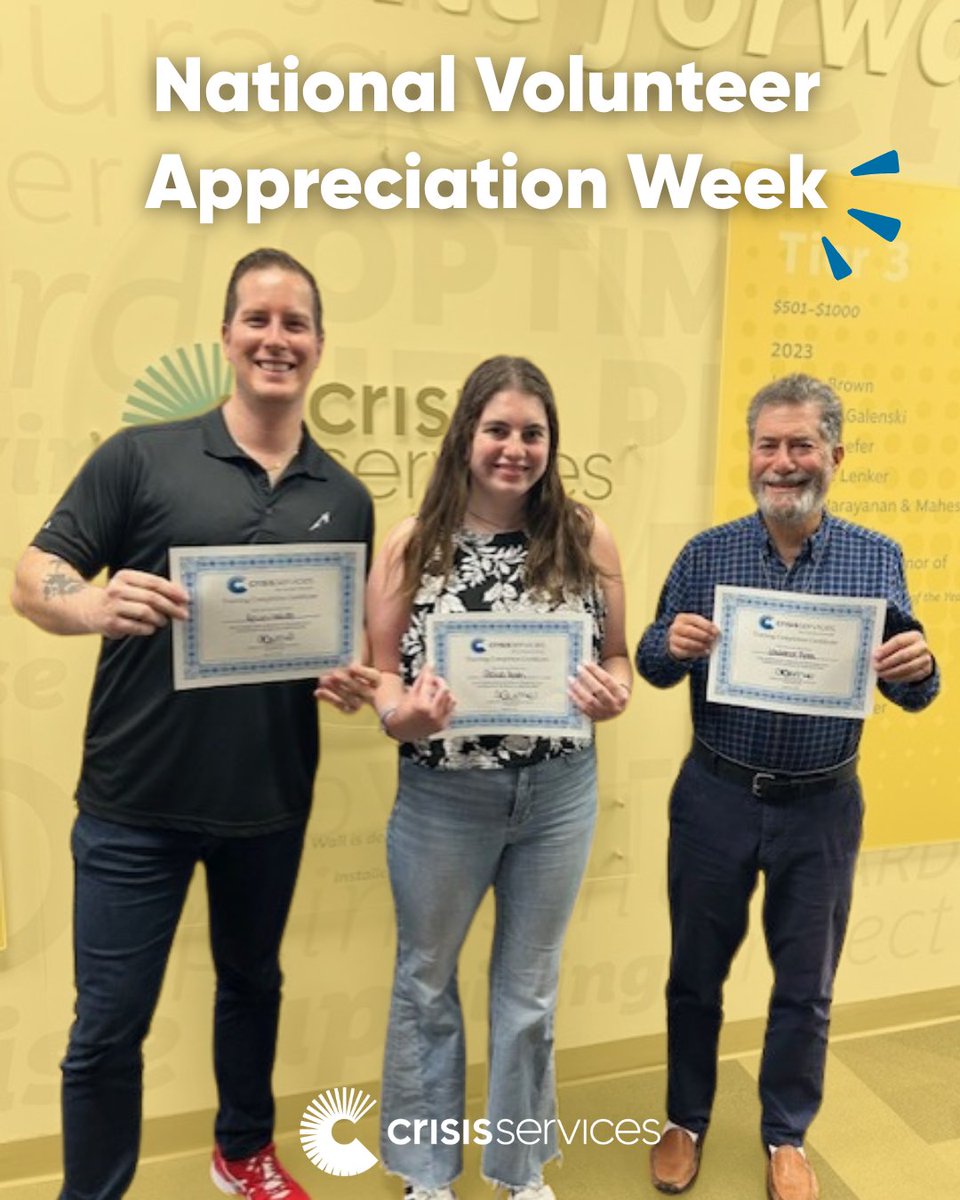 Crisis_Services's tweet image. To all the Crisis Services volunteers — thank you for showing up, lifting others, and making a difference every single day. We see you, we appreciate you, and we are so grateful for YOU! 

#VolunteerAppreciation #BuffaloVolunteers #MentalHealthSupport