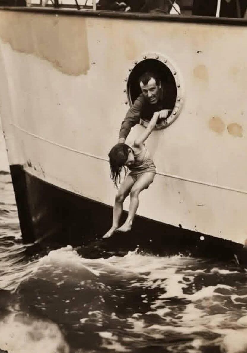 The father who threw his daughter into the icy ocean… to save her life ...