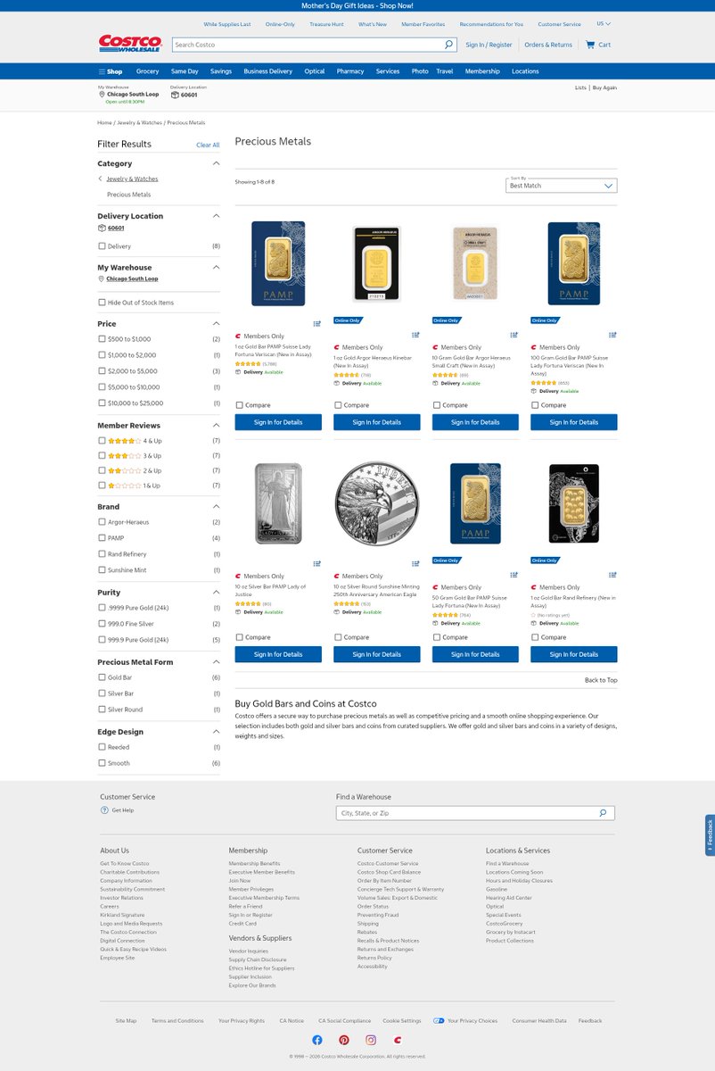 Costco Precious Metals Alerts tweet media