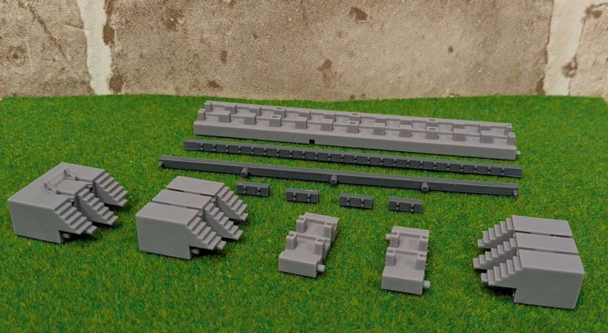 akao_tr910's tweet photo. 🚃新製品告知🚃

3D鉄道模型まつりにて
光るピット線路キットBを頒布予定です🚃✨

ビームに縦リブを追加し、柱は細く本数多めの構造に。

実物に見られる構造の違いをイメージしたバリエーションモデルです。

【基本セット】￥4500
【延長部】￥2500

#3D鉄道模型まつり https://t.co/PpoqEB4nGi