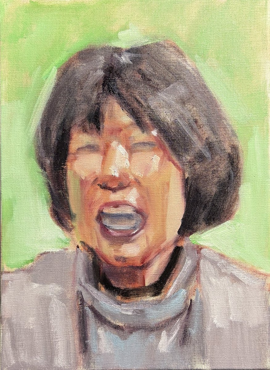 4月4日(土)〜4月25日(土〕
西川勝と《a portrait》 light 
そしてmasaruライブラリー（宮澤賢治）

永井英千子さまの《a portrait》加筆しました
出村 幸代先生のご友人で
1月の個展で初めてお会いした
ニコニコ笑顔の素敵なご婦人という印象である
日展にもご来場していただき