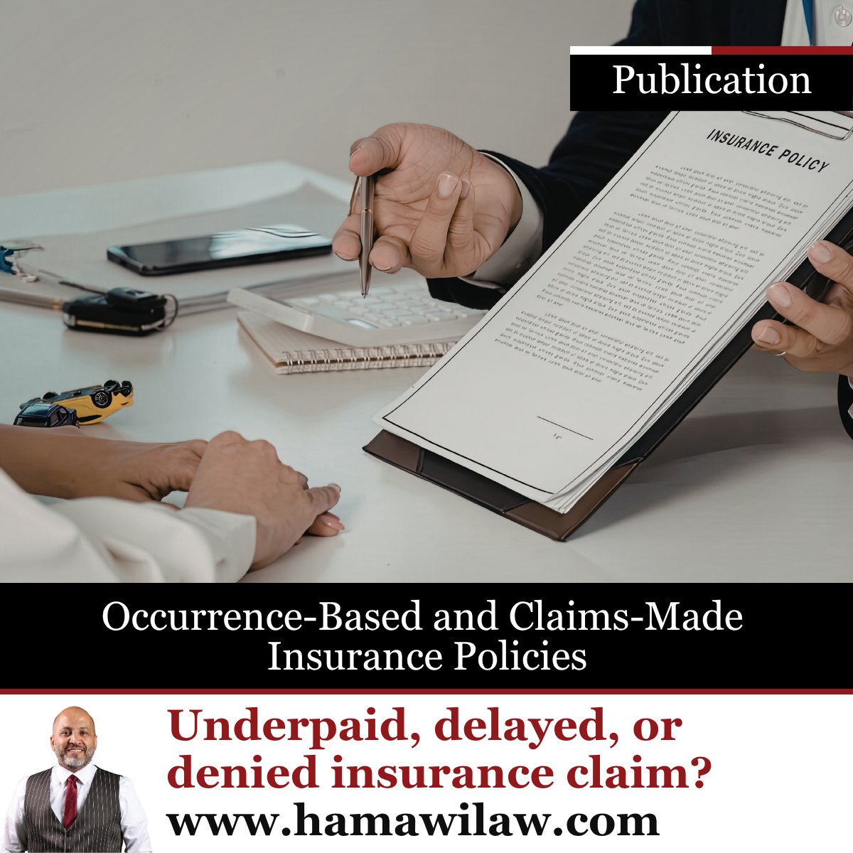 RabihHamawi's tweet image. Occurrence-Based and Claims-Made Insurance Policies.

🌐hamawilaw.com/post/occurrenc…

#insuranceattorney #insuranceclaim #insurancecoverage #lawfirm #legaladvice #liabilityinsurance #claimsmade #occurrencepolicy #policyholders #businessowners #riskmanagement #insurancepolicy
