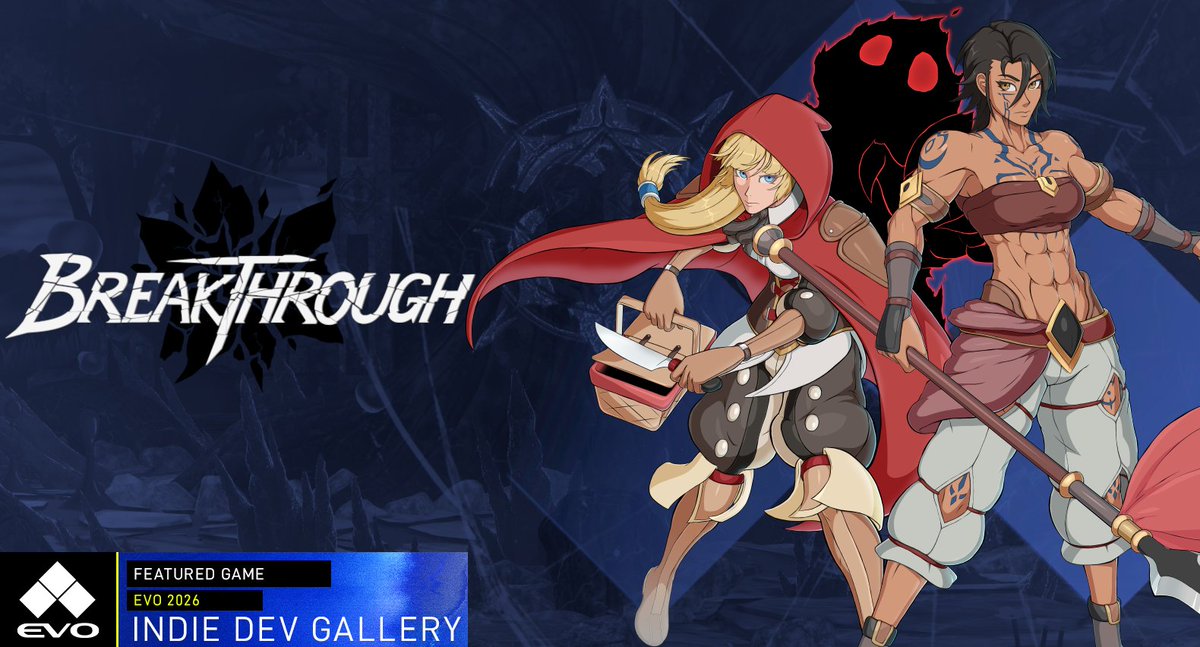 ShatterPointGS's tweet image. Dreams come true! We've been invited to showcase BreakThrough at the #Evo2026 Indie Dev Gallery! We'll be posting updates and fun moments to share, leading all the way up to Evo weekend. We hope to see you in Vegas!

#indiegame #indiedev #fightinggames #FGC