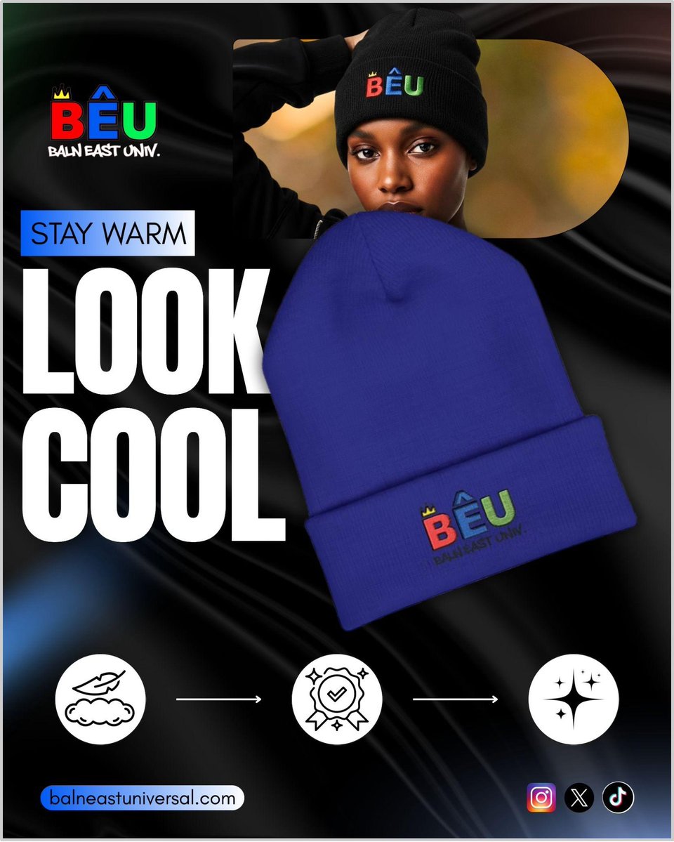 BalnEastUniv's tweet image. Classic Cuffed Beanie 🧢✨

Effortless style + cozy comfort = your new go-to.
✔️ Premium branding
✔️ Soft, itch-free fabric
✔️ Perfect fit for everyday
✔️ Multiple colors to match your vibe

Grab yours 👇
balneastuniversal.com/product-page/c…

#BeanieStyle #Streetwear #BalneastUniversal #OOTD