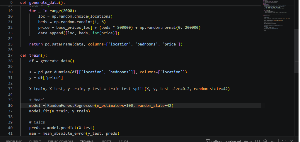 prince__requiem's tweet image. Day 45 of #100DaysOfCode

Doing a rental ML/AI system now. Started with the flask. Built a RandomForestRegressor trained on a synthetic dataset. Thinking of it, I should source for more legit data too.
