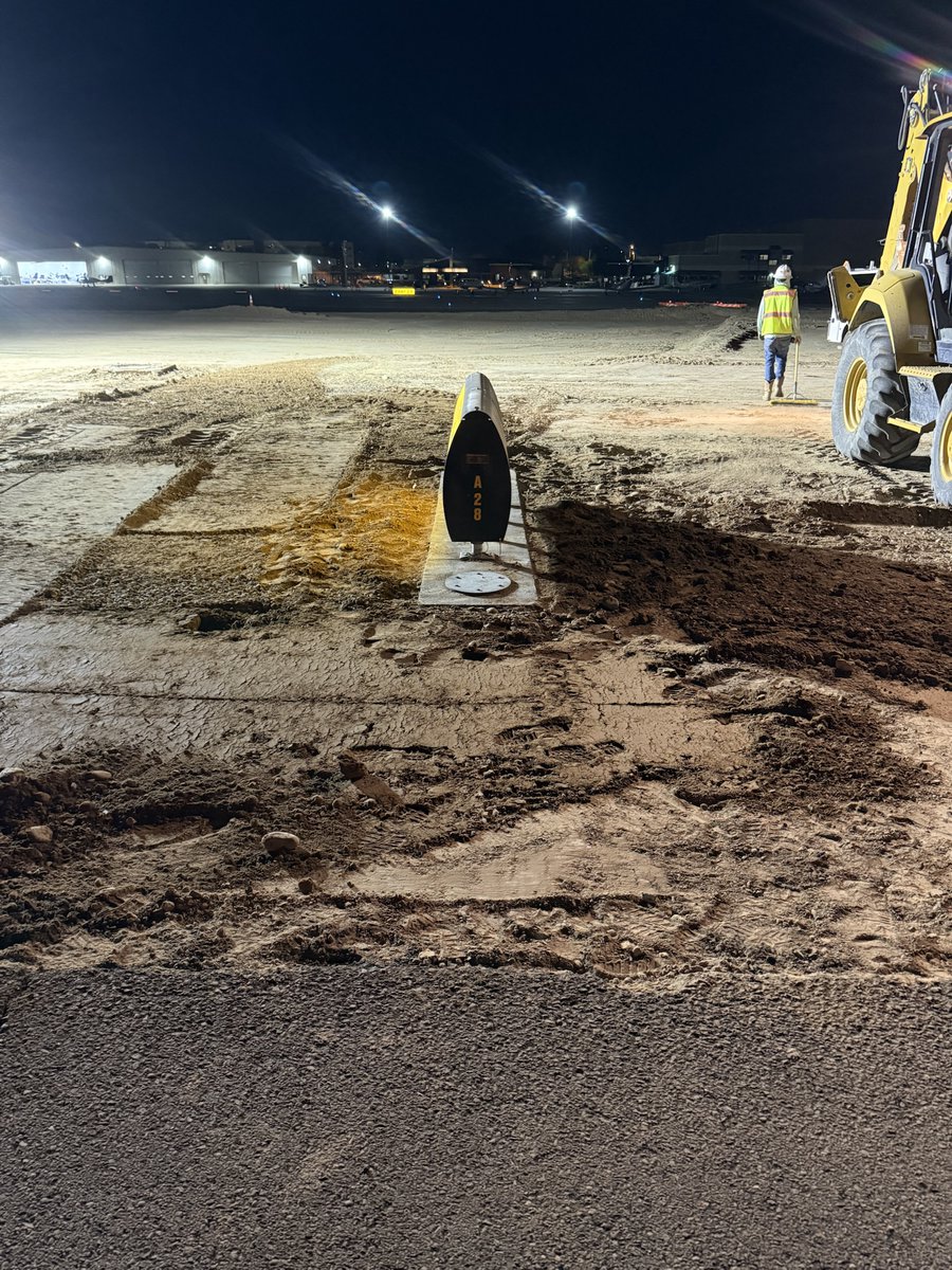 RuralElect's tweet photo. Keeping Goodyear Airport’s airfield ready for its next chapter. Our team is adjusting existing structures and underground, installing new infrastructure, and doing much of the work within taxiway safety areas during planned closures to maintain proper coverage at the new grades. https://t.co/VQ6LOlHfBB