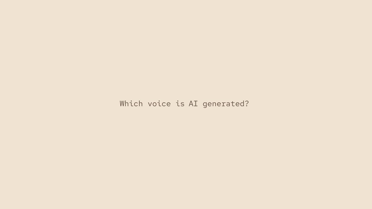MAI-Voice-1 exports flawless audio in record speed. Can you tell the difference between the real recording and our model? Drop your best guess. Try it today. https://t.co/r6cQjv2Lng https://t.co/l9S0H