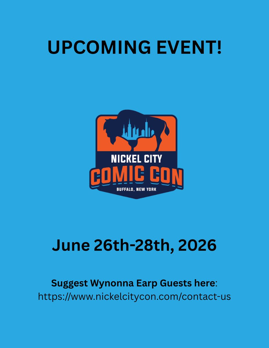 earprequests101's tweet photo. ✨ #Earpers Upcoming Event ✨ @nickelcitycon | June 26–28, 2026
Interested in seeing the cast and Emily attend? Submit your request here: https://t.co/LZaD9SEt8p
#WynonnaEarp #EarpConRequests101 https://t.co/4stelY2iho