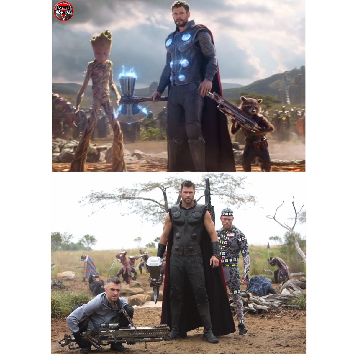 MCU_Portal's tweet image. Before and after Visual Effects! 

#AvengersInfinityWar